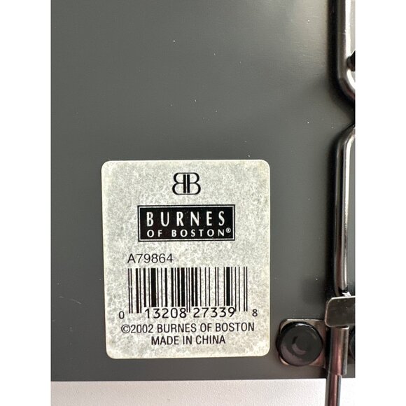 Burnes Of Boston Pewter Baby Frame Metal Stand Flip Page 2002 Baby Shoes Vintage - Picture 5 of 8